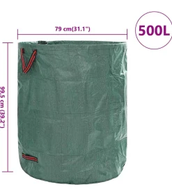 Discount Tuinafvalzakken 12 pcs Groen 79 x 79 x 99.5 cm Polypropyleen Manden En Bakken