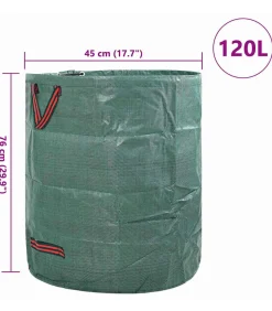 Sale Tuinafvalzakken 12 pcs Groen 45 x 45 x 76 cm Polypropyleen Manden En Bakken