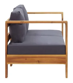 Online Tuinbank met kussens 140 cm massief acaciahout grijs Tuinmeubelen