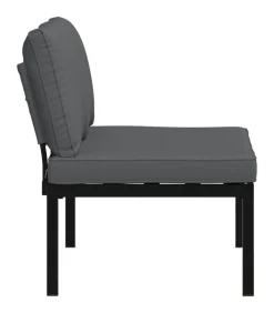 Outlet Tuinbank met kussens aluminium zwart Tuinmeubelen