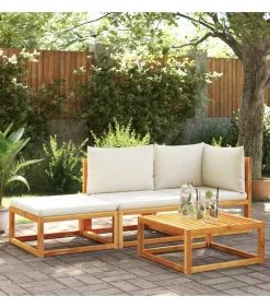 Sale Tuinbank met kussens 2-zits acaciahout & rotan Tuinmeubelen