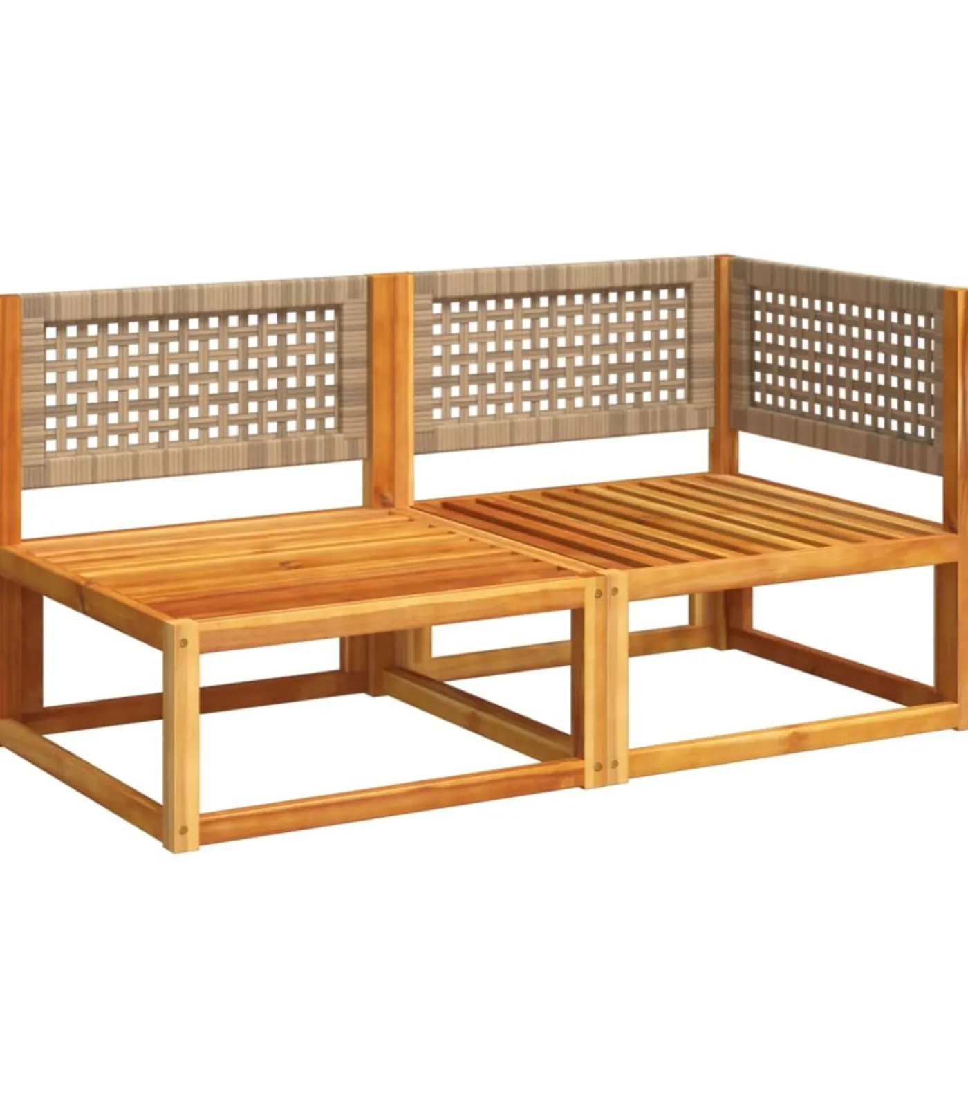 Sale Tuinbank met kussens 2-zits acaciahout & rotan Tuinmeubelen