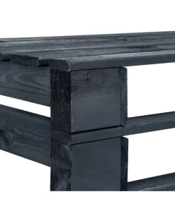 Hot Tuinbank pallet hout zwart Tuinmeubelen