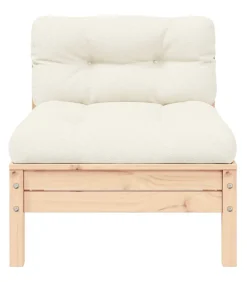 Sale Tuinbank 2-zits met crèmekleurige kussens massief grenenhout Tuinmeubelen