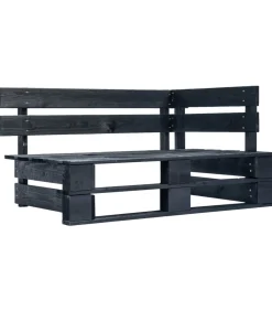 Hot Tuinhoekbank pallet hout zwart Tuinmeubelen