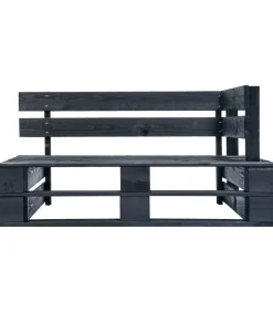 Hot Tuinhoekbank pallet hout zwart Tuinmeubelen