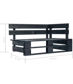 Hot Tuinhoekbank pallet hout zwart Tuinmeubelen