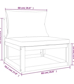New Tuinmiddenbank met kussens massief acaciahout Tuinmeubelen