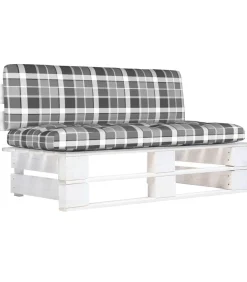 Hot Tuinmiddenbank pallet geïmpregneerd grenenhout wit Tuinmeubelen