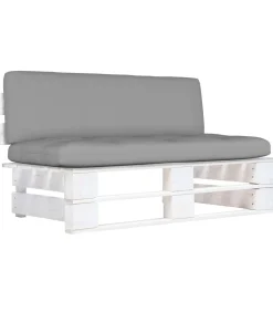 Online Tuinmiddenbank pallet geïmpregneerd grenenhout wit Tuinmeubelen