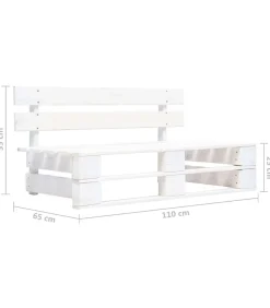 Online Tuinmiddenbank pallet geïmpregneerd grenenhout wit Tuinmeubelen