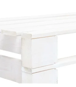 Sale Tuinmiddenbank pallet geïmpregneerd grenenhout wit Tuinmeubelen