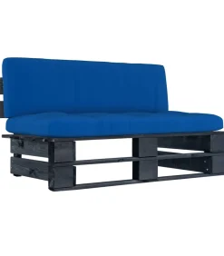 Sale Tuinmiddenbank pallet zwart geïmpregneerd grenenhout Tuinmeubelen