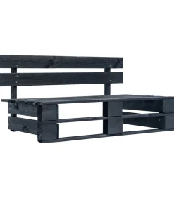 Best Tuinmiddenbank pallet zwart geïmpregneerd grenenhout Tuinmeubelen