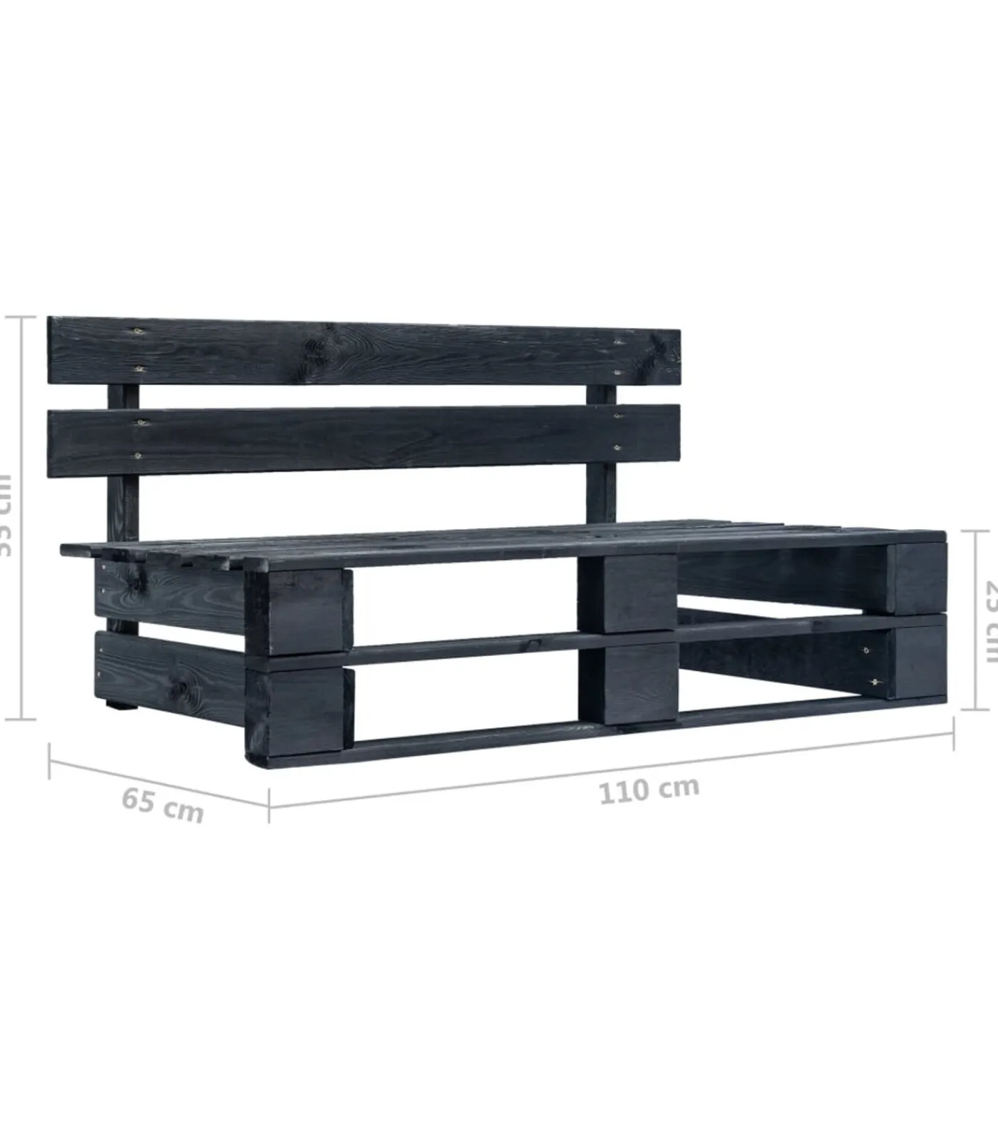 Sale Tuinmiddenbank pallet zwart geïmpregneerd grenenhout Tuinmeubelen