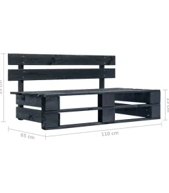 Clearance Tuinmiddenbank pallet zwart geïmpregneerd grenenhout Tuinmeubelen