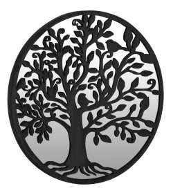 Discount Tuinspiegel rond 40x2,5 cm ijzer zwart Spiegels