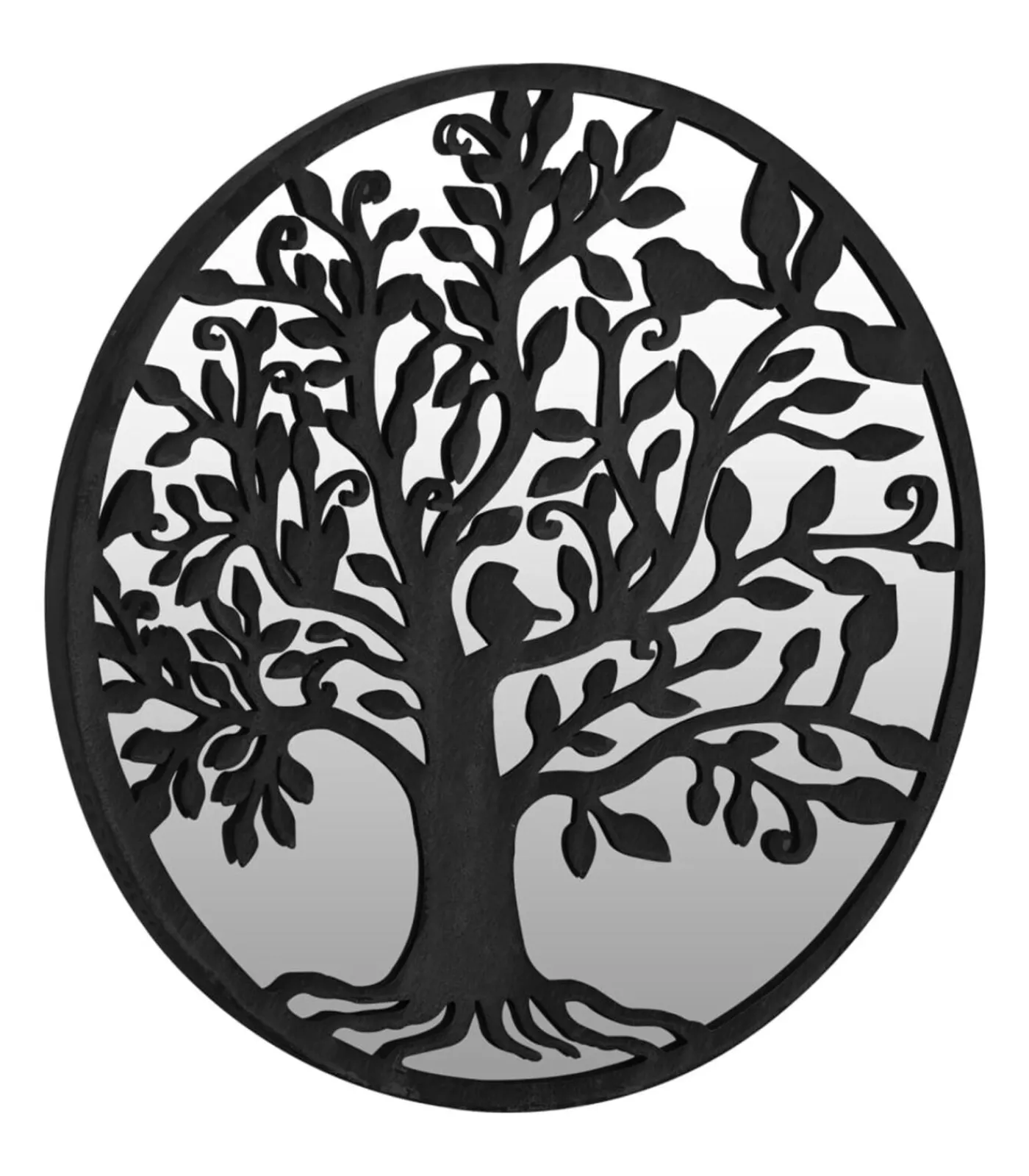 Discount Tuinspiegel rond 40x2,5 cm ijzer zwart Spiegels