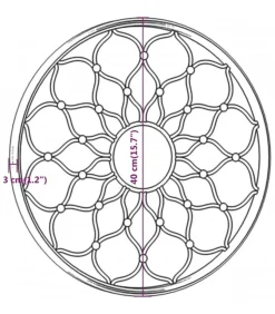 Outlet Tuinspiegel rond 40x3 cm ijzer zwart Spiegels