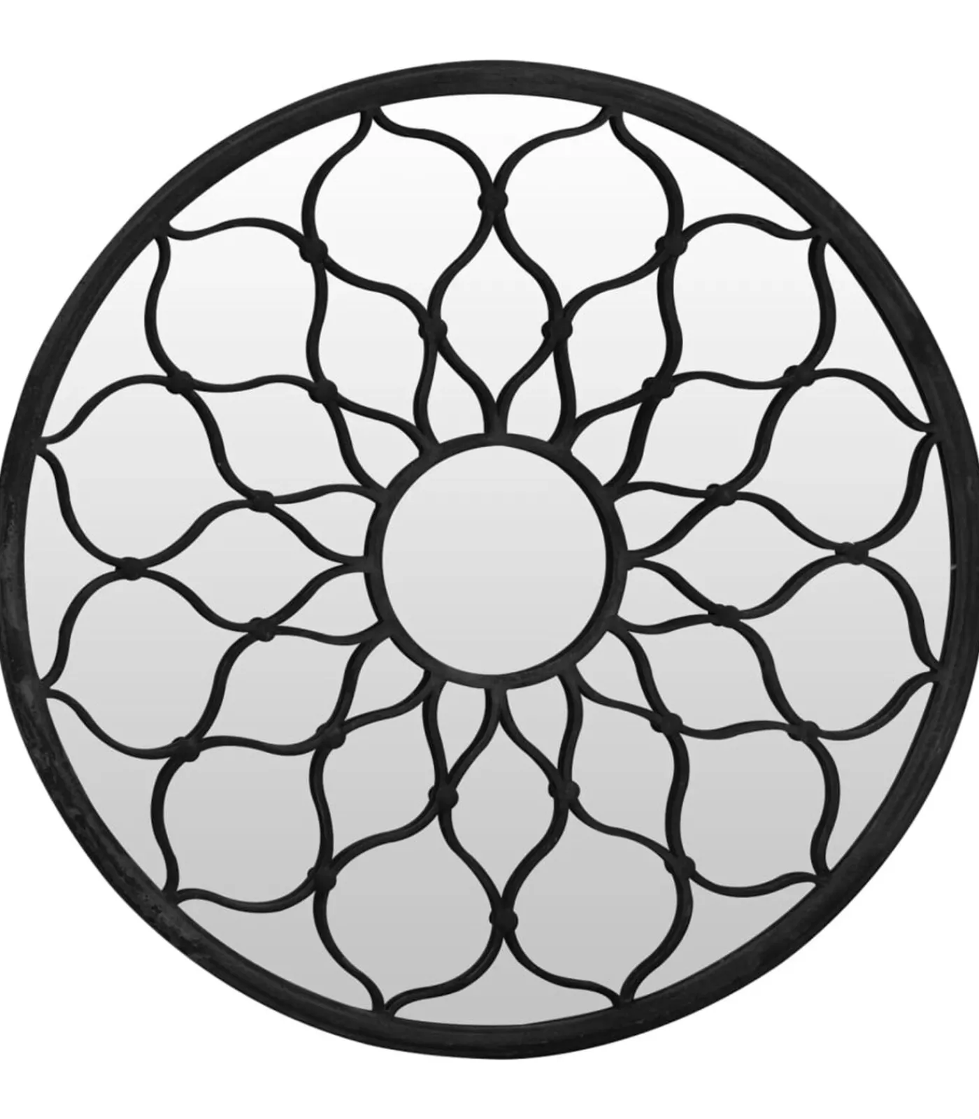 Hot Tuinspiegel rond 60x3 cm ijzer zwart Spiegels