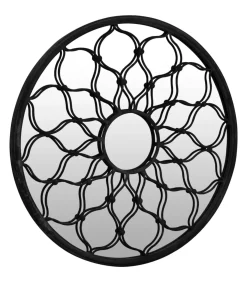 Hot Tuinspiegel rond 60x3 cm ijzer zwart Spiegels