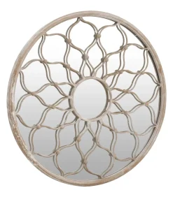 Best Tuinspiegel rond 60x3 cm ijzer zandkleurig Spiegels