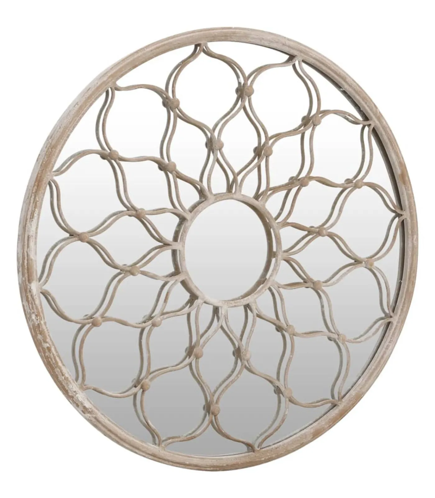 Best Tuinspiegel rond 60x3 cm ijzer zandkleurig Spiegels