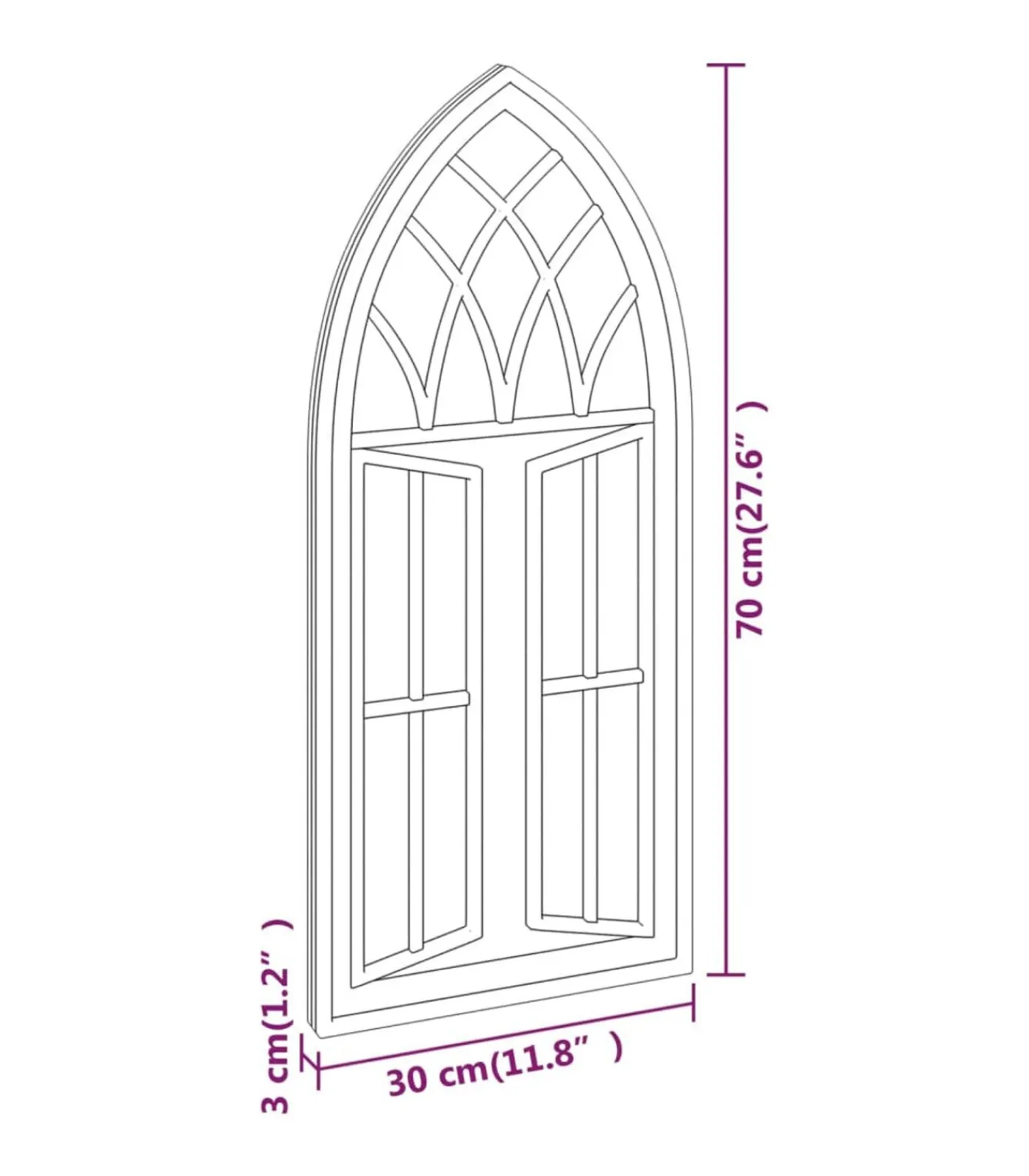 Best Tuinspiegel 70x30 cm ijzer zandkleurig Spiegels