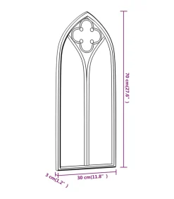 Outlet Tuinspiegel 70x30 cm ijzer zwart Spiegels