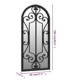 Hot Tuinspiegel 100x45 cm ijzer zwart Spiegels
