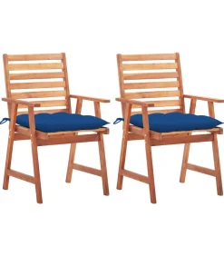 Sale Tuinstoelen 2 st met kussens massief acaciahout Tuinmeubelen