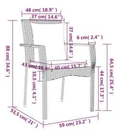 Online Tuinstoelen 2 st met kussens poly rattan grijs Tuinmeubelen