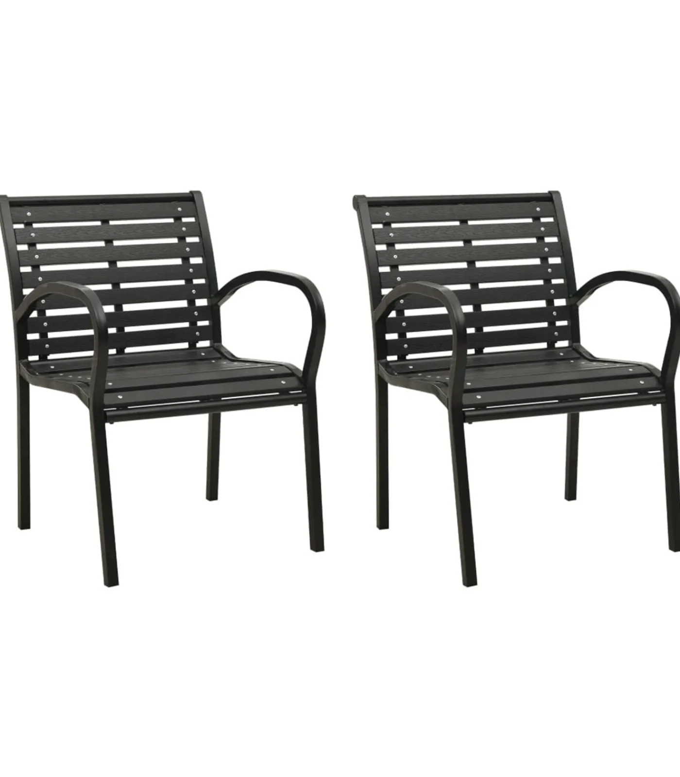 Clearance Tuinstoelen 2 st staal en HKC zwart Tuinmeubelen