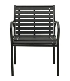 Clearance Tuinstoelen 2 st staal en HKC zwart Tuinmeubelen