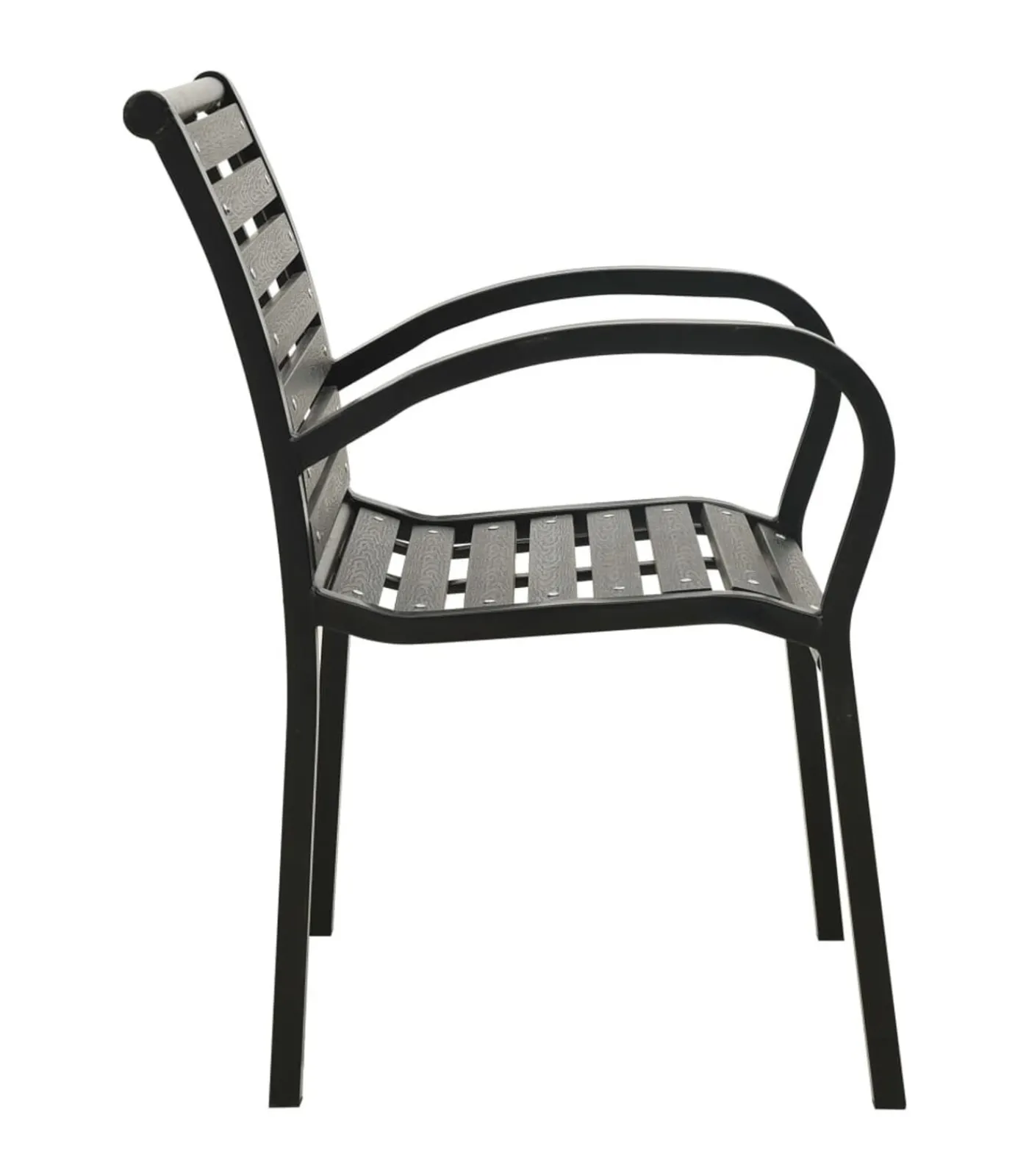 Clearance Tuinstoelen 2 st staal en HKC zwart Tuinmeubelen