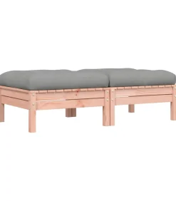 Hot Tuinvoetenbank met kussen massief douglashout Tuinmeubelen