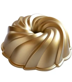 Outlet Tulband Bakvorm Swirl Bundt Goud ø 24 cm / 2.4 liter Bakken