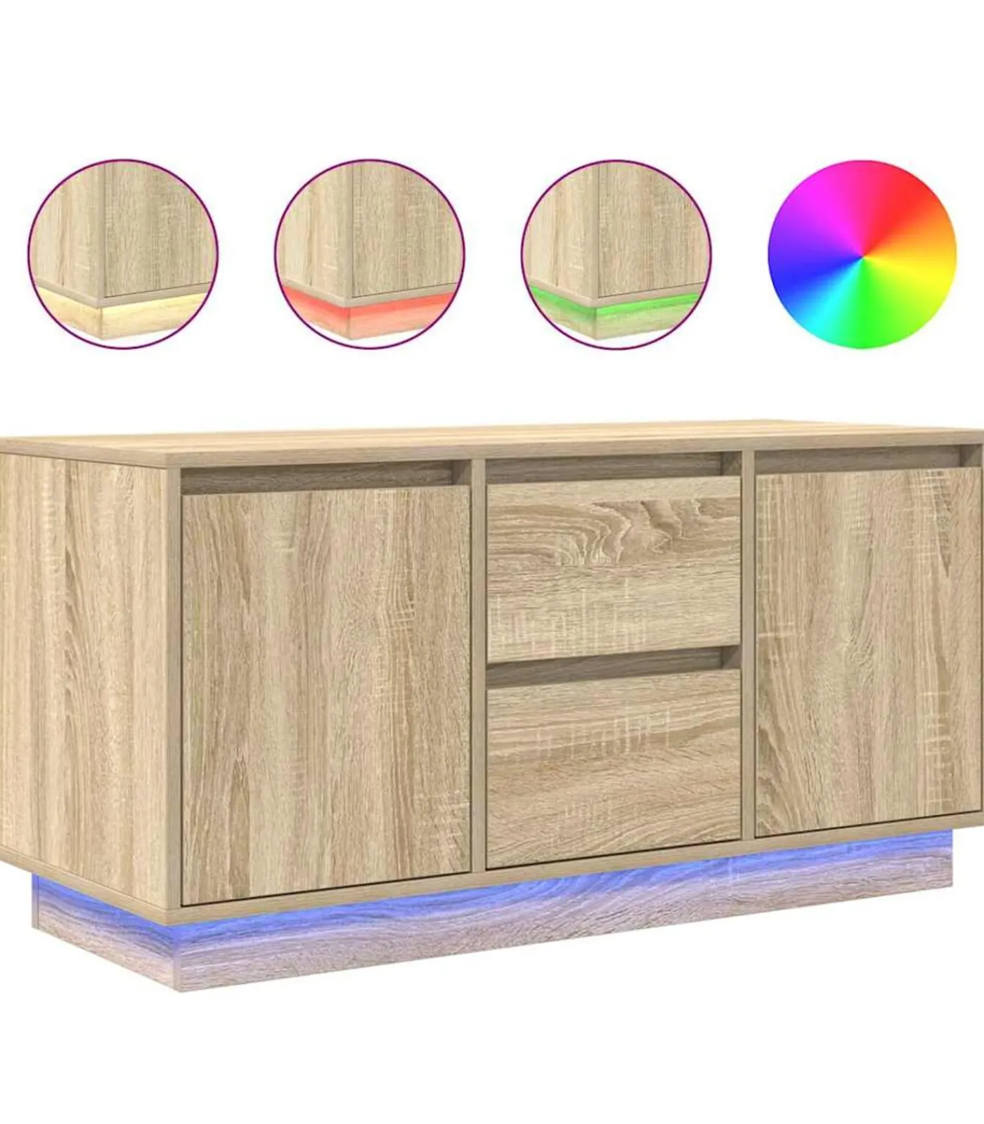 Hot Tv-meubel met LED-verlichting 100x41x50 cm sonoma eikenkleurig Meubels