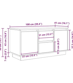 Hot Tv-meubel met LED-verlichting 100x41x50 cm sonoma eikenkleurig Meubels