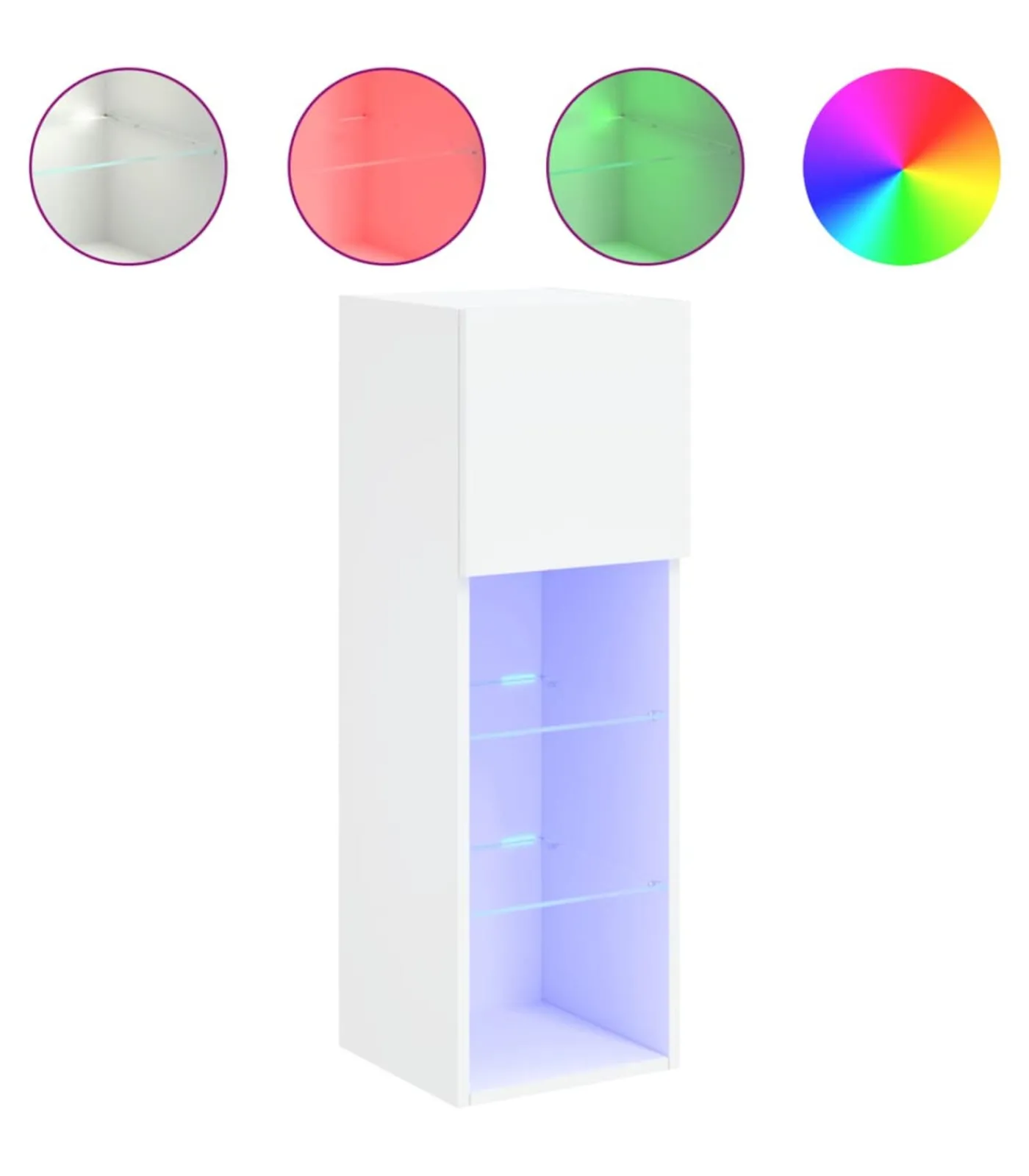 Clearance Tv-meubel met LED-verlichting 30,5x30x90 cm wit Meubels