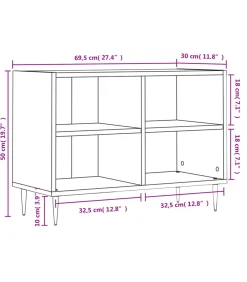 Outlet Tv-meubel 69,5x30x50 cm bewerkt hout wit Meubels