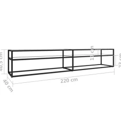 Hot Tv-meubel 220x40x40,5 cm gehard glas transparant Meubels