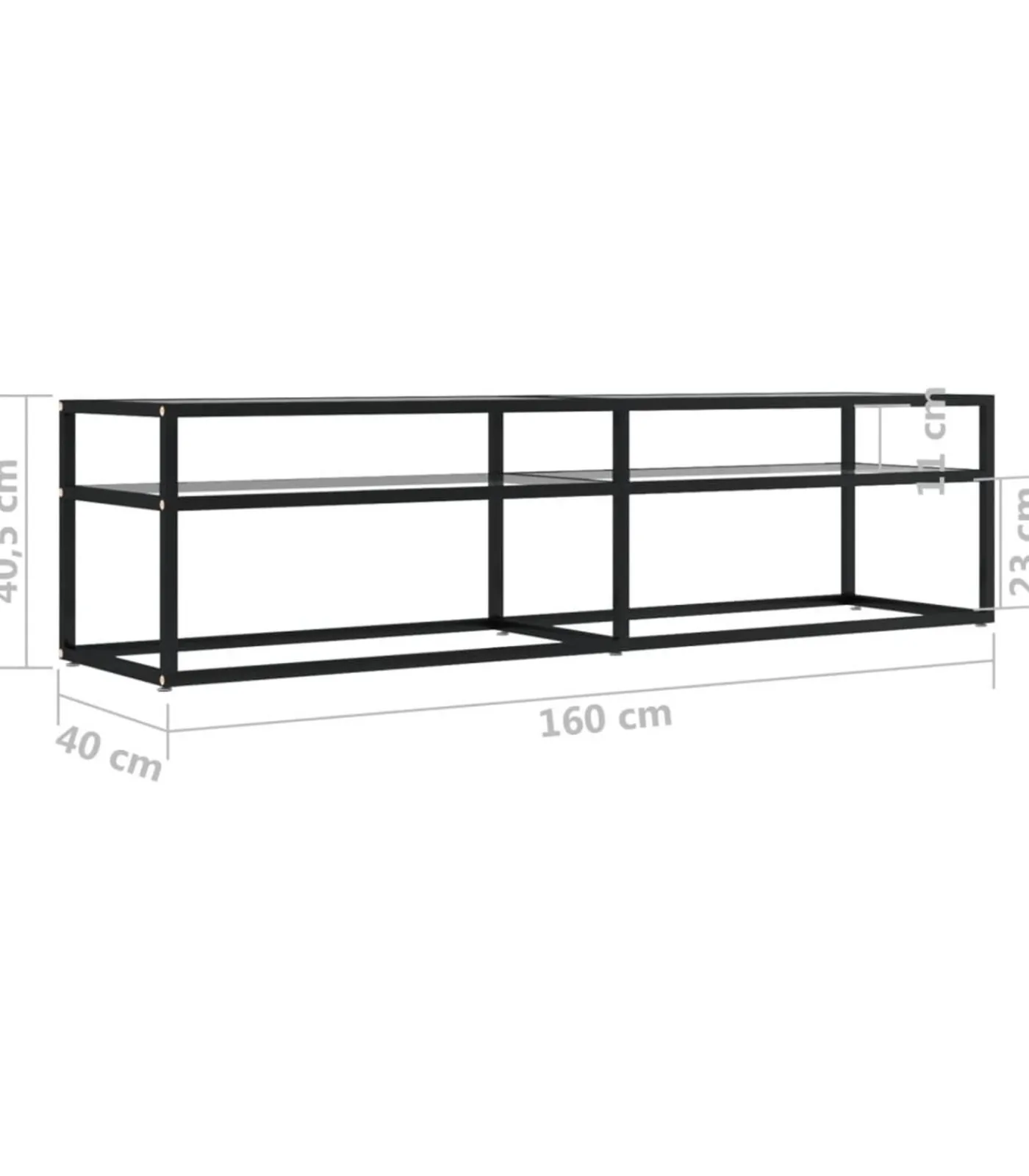 Online Tv-meubel 160x40x40,5 cm gehard glas transparant Meubels
