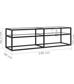 Tv-meubel 140x40x40,5 cm gehard glas transparant Meubels