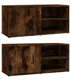 New Tv-meubels 2 st 80x31,5x36 cm bewerkt hout gerookt eikenkleurig Meubels