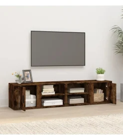 New Tv-meubels 2 st 80x31,5x36 cm bewerkt hout gerookt eikenkleurig Meubels