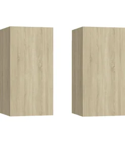 Tv-meubels 2 st 30,5x30x60 cm bewerkt hout sonoma eikenkleurig Meubels