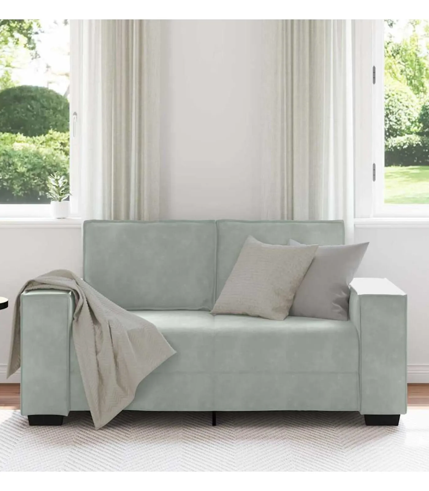 Online Tweezitsbank 120 cm fluweel lichtgrijs Zetels