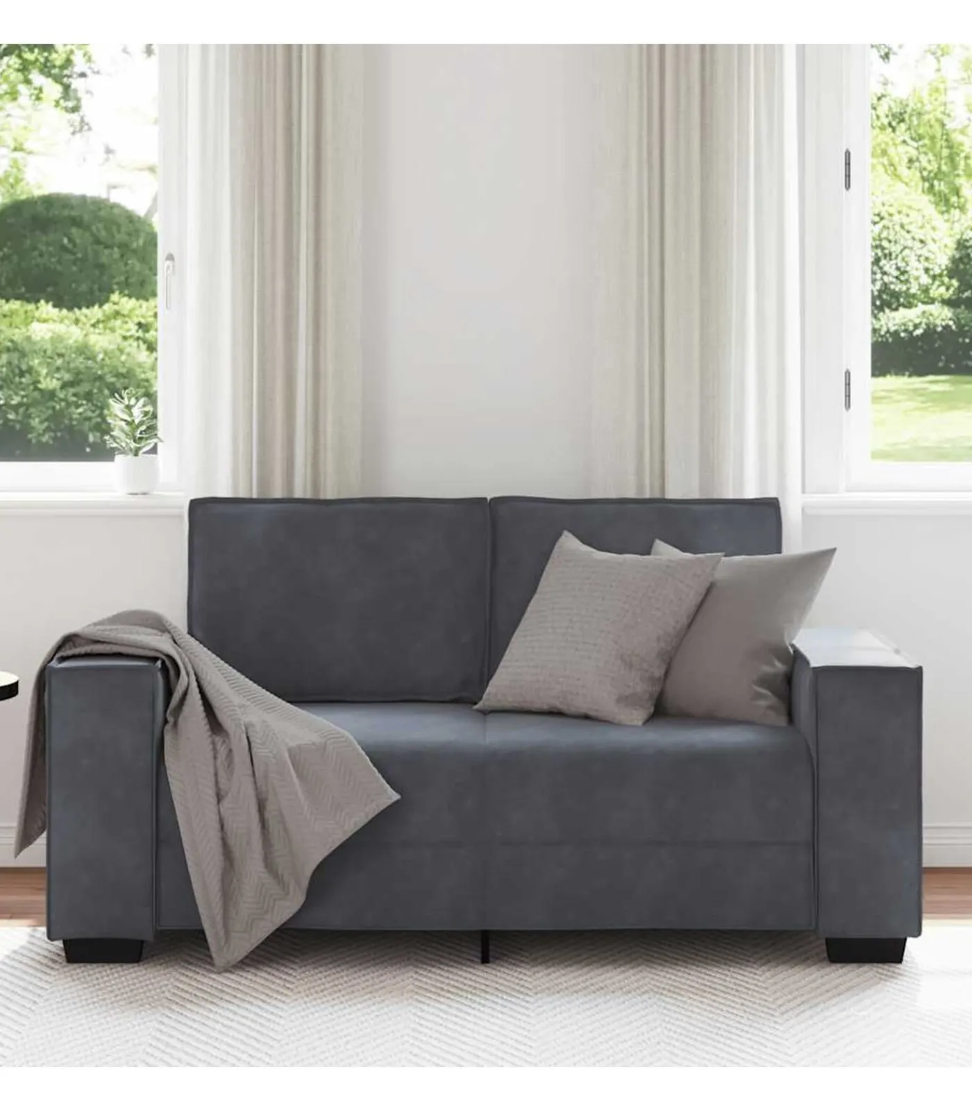 Discount Tweezitsbank 120 cm fluweel donkergrijs Zetels