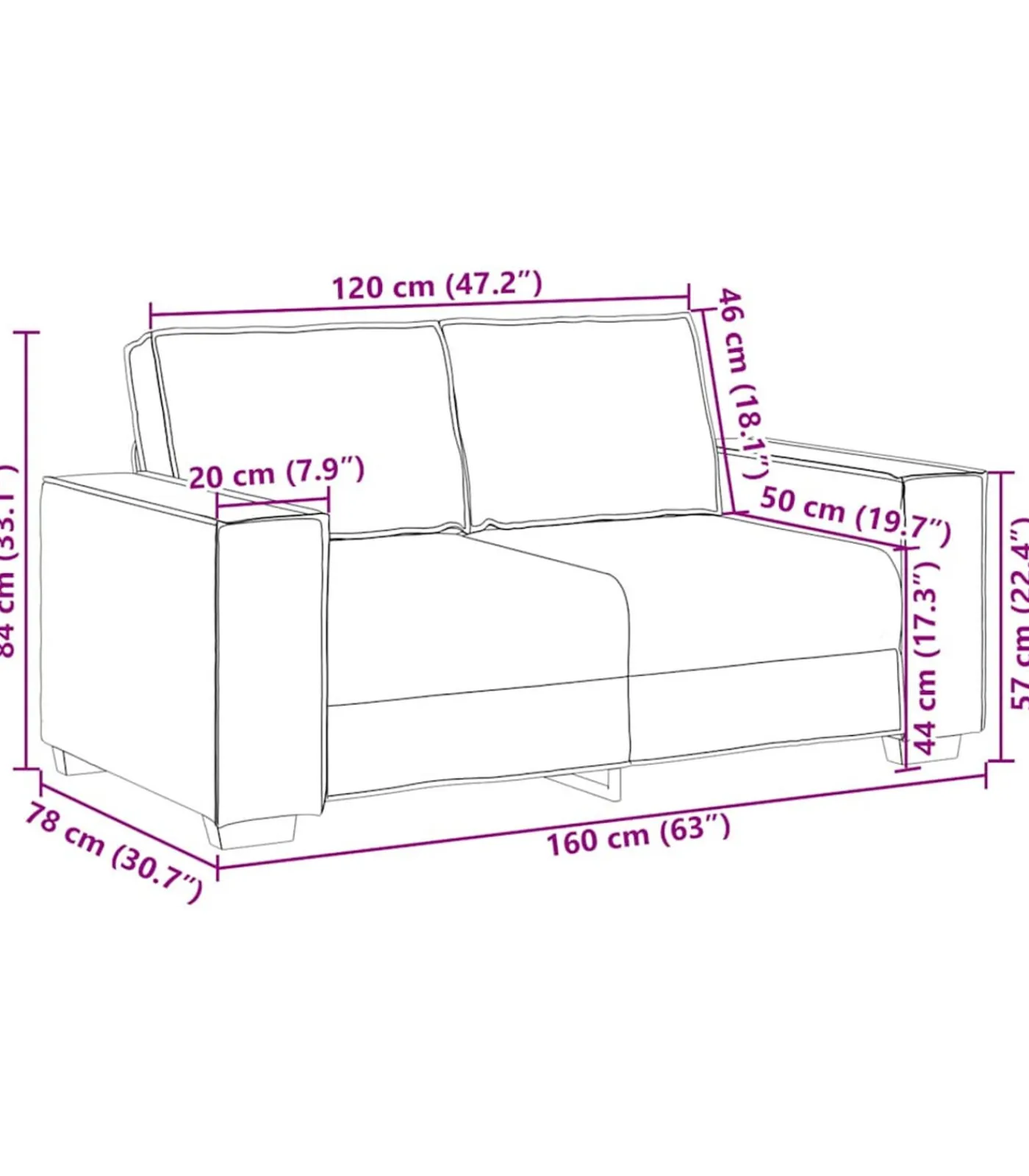 Discount Tweezitsbank 120 cm fluweel donkergrijs Zetels